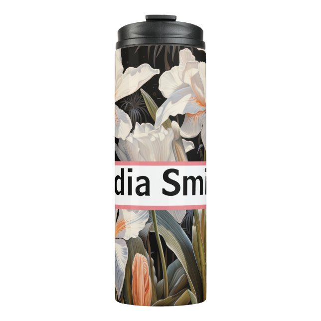 Personalised floral drink tumbler (Front)