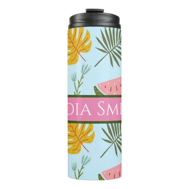 Personalised floral drink tumbler (Front)