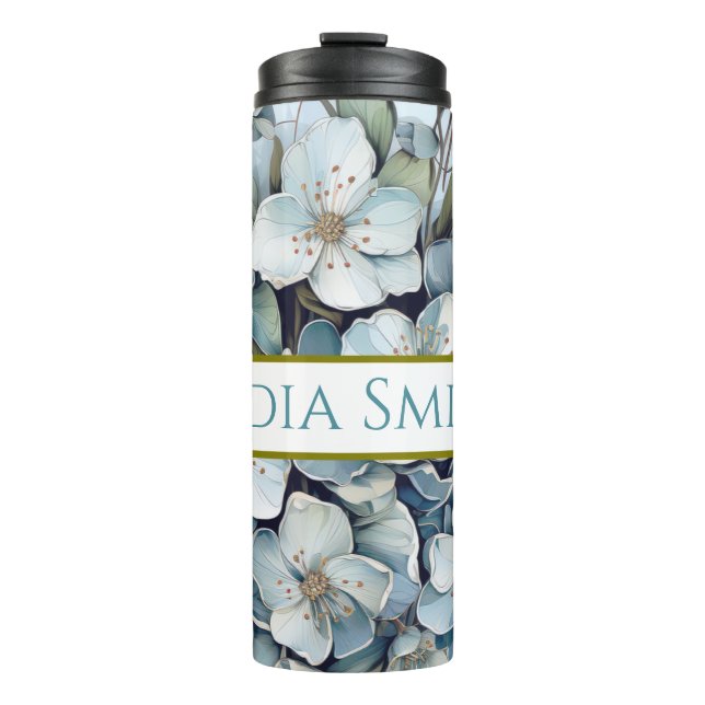 Personalised floral drink tumbler (Front)