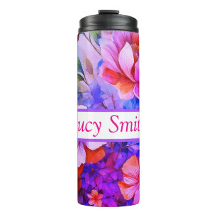 Personalised floral drink tumbler