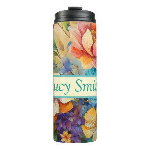 Personalised floral drink tumbler