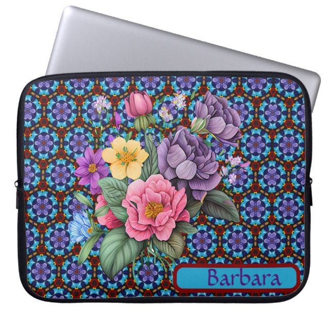 Personalised Floral Electronics Bag (Front)
