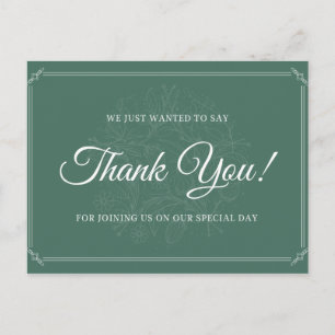 Personalised - Floral Engraving Elegant Thank You Postcard
