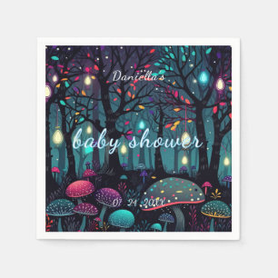 Personalised Floral Fantasy Spray Baby Shower Napkin