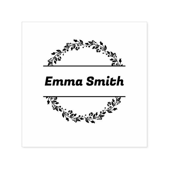 Personalised Floral Frame  Self-inking Stamp (Design)