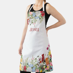 Personalised Floral Garden Colourful Flowers Apron
