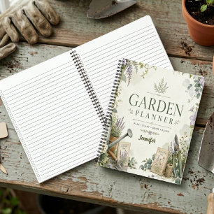 Personalised Floral Gardening Journal & Plant