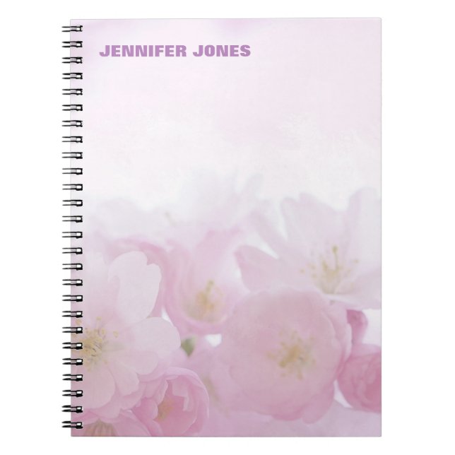 Personalised Floral Girly Cute Stylish Modern Pro Notebook (Front)