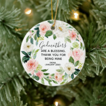 Personalised Floral Godmother Christmas ornament