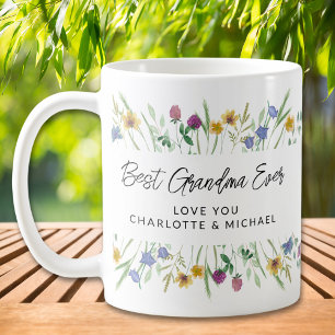 Personalised Floral Grandma Coffee Mug