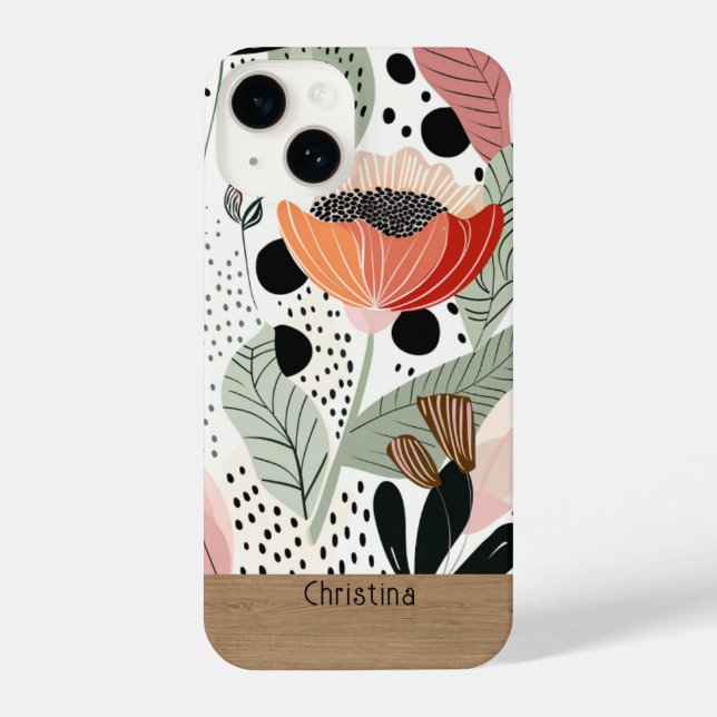 Personalised floral graphic phone case (Back)