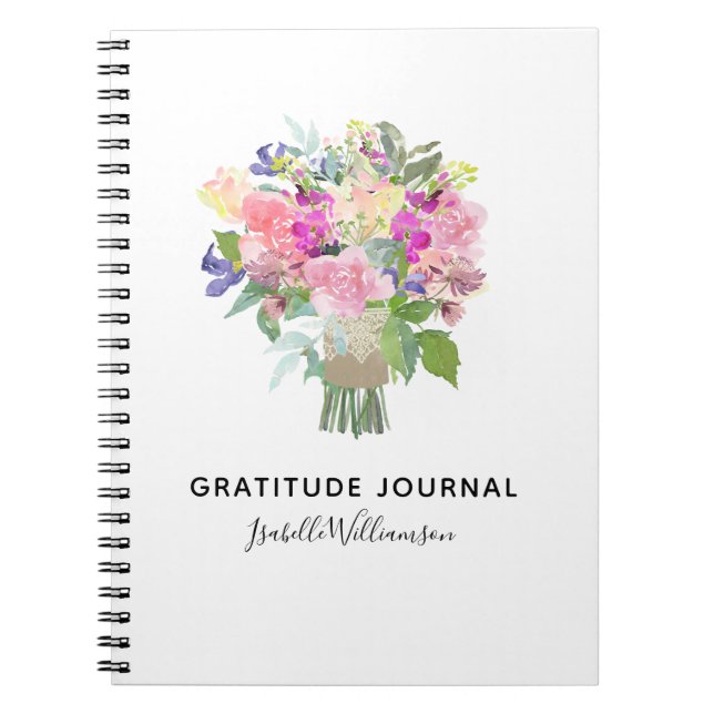 Personalised Floral Gratitude Journal (Front)