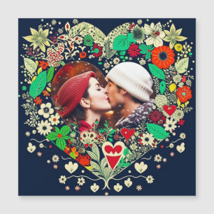 Personalised Floral Heart Frame Romantic Gift