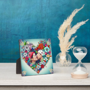 Personalised Floral Heart Frame Romantic Gift