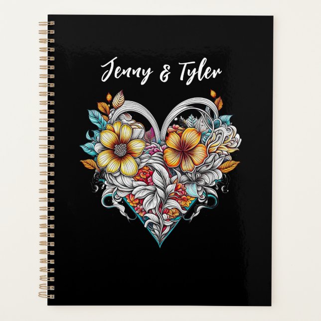 Personalised Floral Heart Romantic Planner (Front)