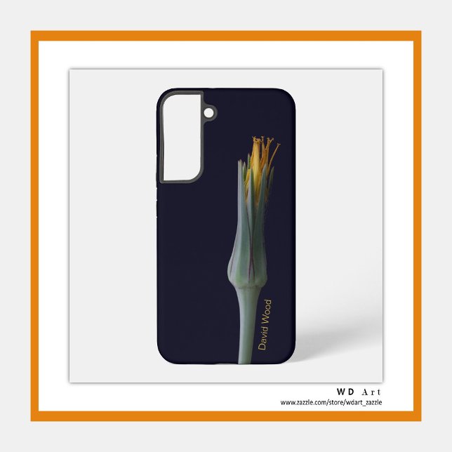 Personalised Floral Hidden Beauty, Flower on Black Samsung Galaxy S22+ Case (Lovely, graceful and elegant - add your name!)