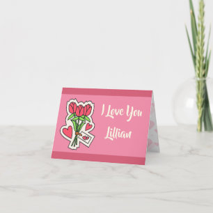 Personalised Floral I Love You Valentines Day Card