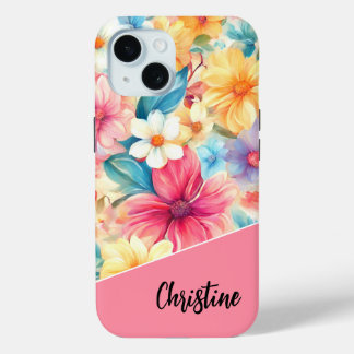 Personalised Floral iPhone 15 Case