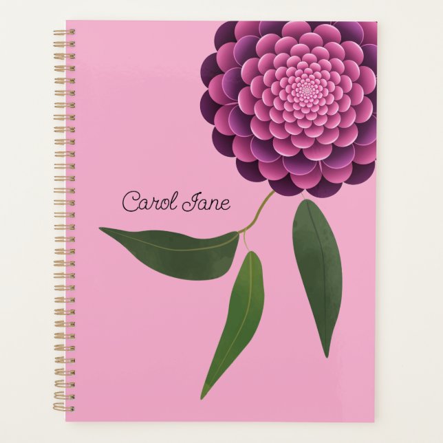 Personalised Floral Journal -Spiral Bound Planner (Front)