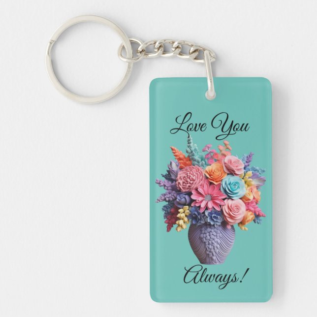 Personalised Floral Keychain (Front)
