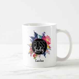 Personalised floral Lady Boss MUG