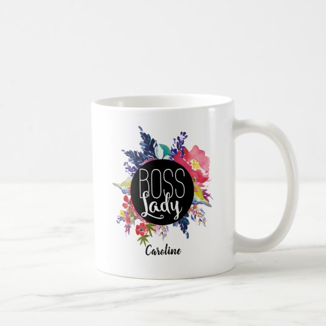 Personalised floral Lady Boss MUG (Right)