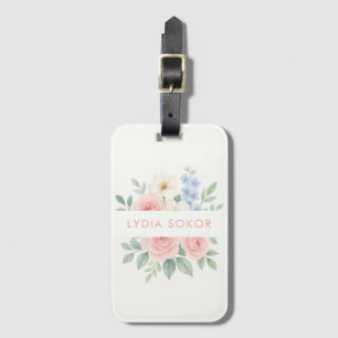 Personalised Floral Luggage Tag