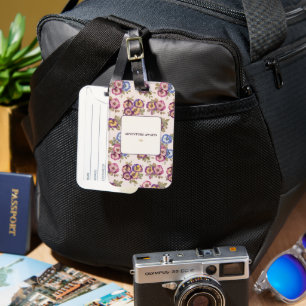 Personalised Floral Luggage Tag Adventure Awaits
