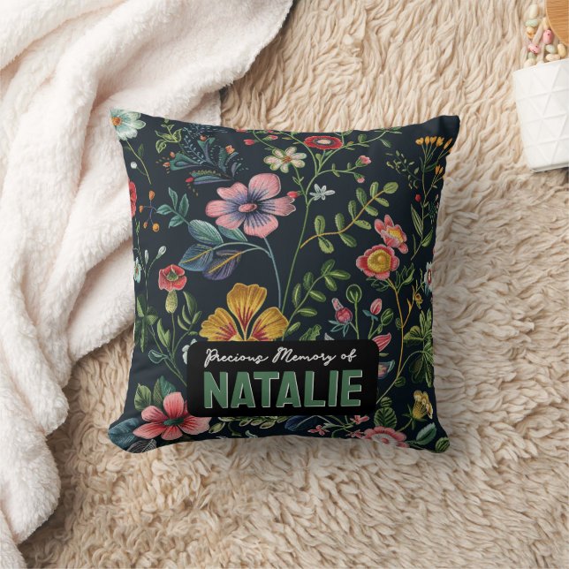 Personalised Floral Memory  Cushion (Blanket)