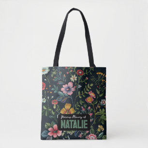 Personalised Floral Memory Tote Bag