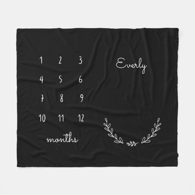 Personalised Floral Milestone Blanket (Front (Horizontal))