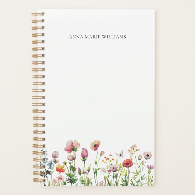 Personalised Floral Modern Elegant Planner (Front)