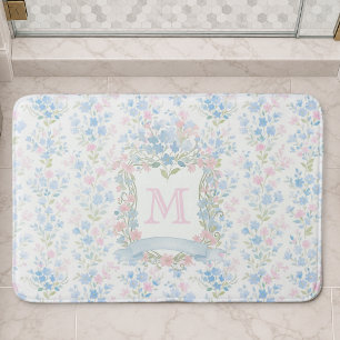 Personalised Floral Monogram Bath Mat