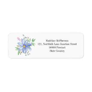 Personalised Floral Monogram Blue Wildflowers