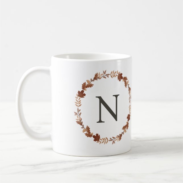 Personalised Floral Monogram Coffee Mug  (Left)