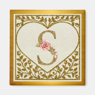 Personalised Floral Monogram, From A to Z  Magnet