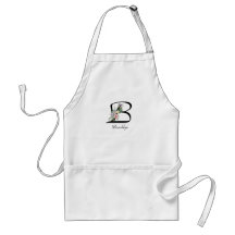 Personalised Floral Monogram Gift Retirees Apron