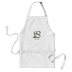 Personalised Floral Monogram Gift Retirees Apron