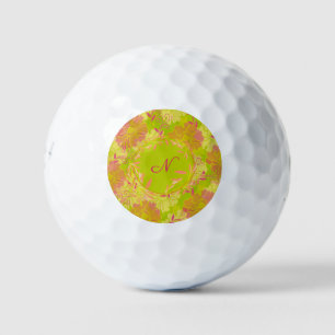 Personalised Floral Monogram Golf Ball Custom In