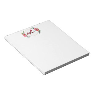 Personalised floral monogram notepad