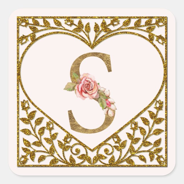 Personalised Floral Monogram Sticker (Front)