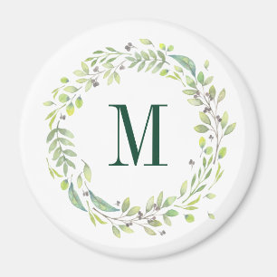 Personalised Floral Monogram Summer Foliage Magnet