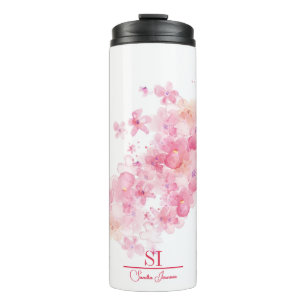 Personalised Floral Monogram Thermal Tumbler