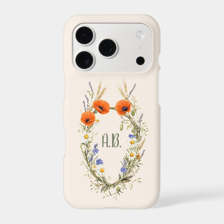 Personalised Floral Monogram Wreath iPhone Case