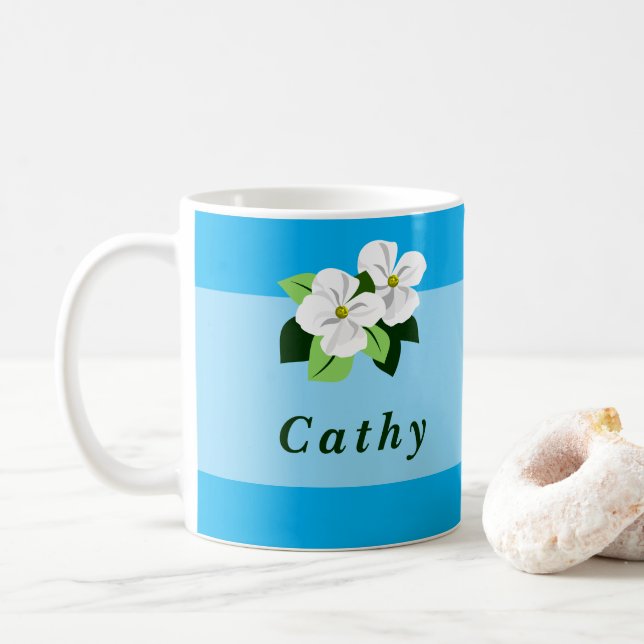 Personalised Floral Mug (With Donut)