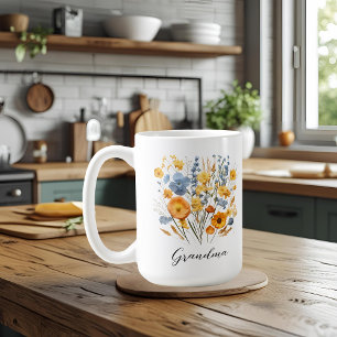 Personalised Floral Mug for Grandma with Love