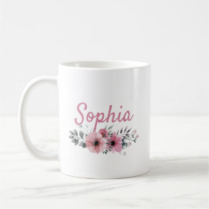 Personalised Floral Mug With Name