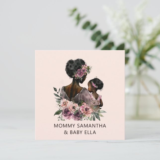 Personalised Floral Mum and Baby (Standing Front)