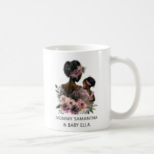Personalised Floral Mum and Baby Coffee Mug