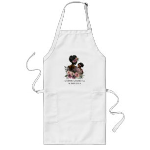 Personalised Floral Mum and Baby Long Apron